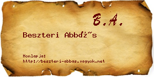 Beszteri Abbás névjegykártya